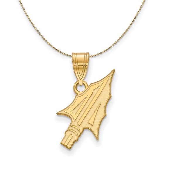 14k Yellow Gold Florida State Medium Logo Necklace - 22 Inch